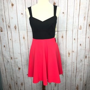 CeCe Cynthia Steffe Pink Black Scuba Dress